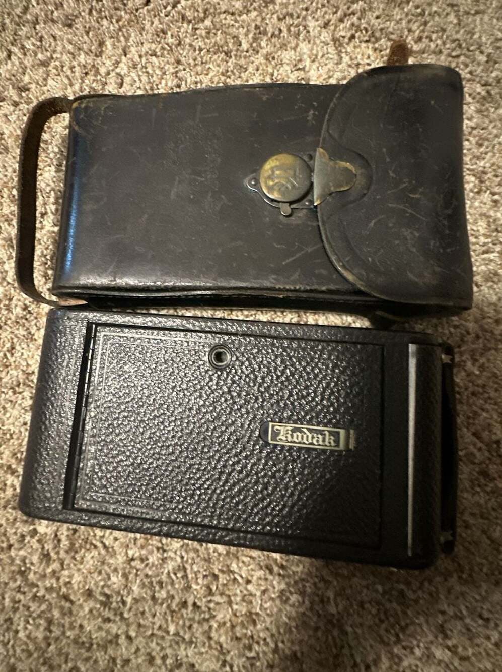 Vintage Kodak No. 2C Autographic Folding Camera with Original Leather Case